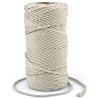 G2PLUS 100M Macrame Cuerda Cordón de Algodón Cordón de Macramé 4MM Hilo Macramé paraTejer-Colgar Plantas y Colgar en la…